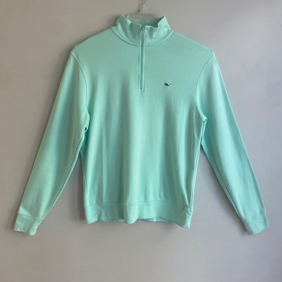 Vineyard Vines Other - Vineyard Vines Saltwater Mens 1/4 Zip Aqua Sweater XS 100% Cotton 1K0308 Preppy